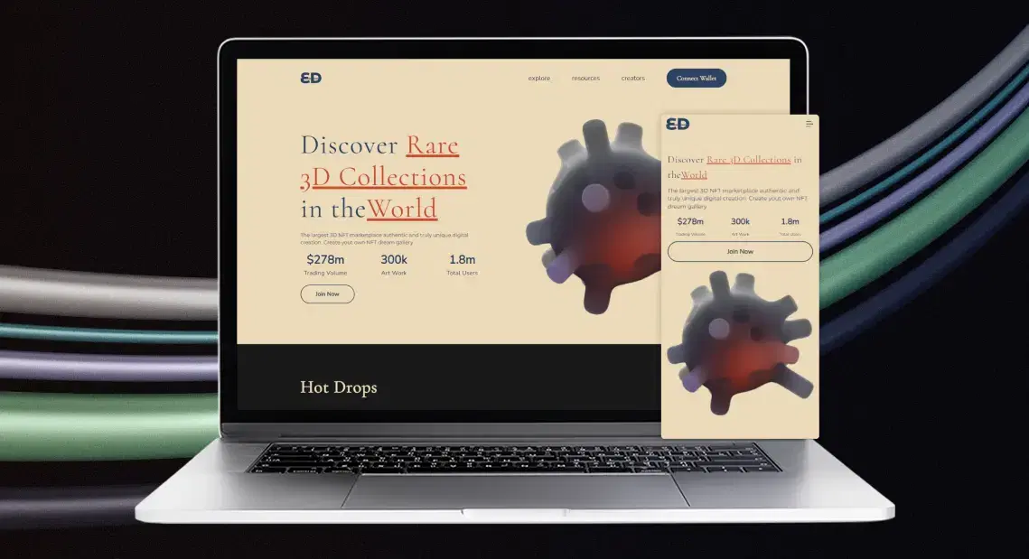 3D NFT Marketplace Tailwind CSS Templates - TailwindTap