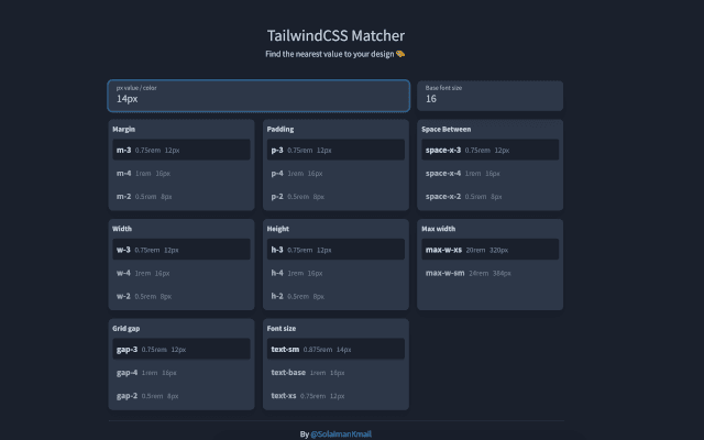 Tailwind CSS Matcher