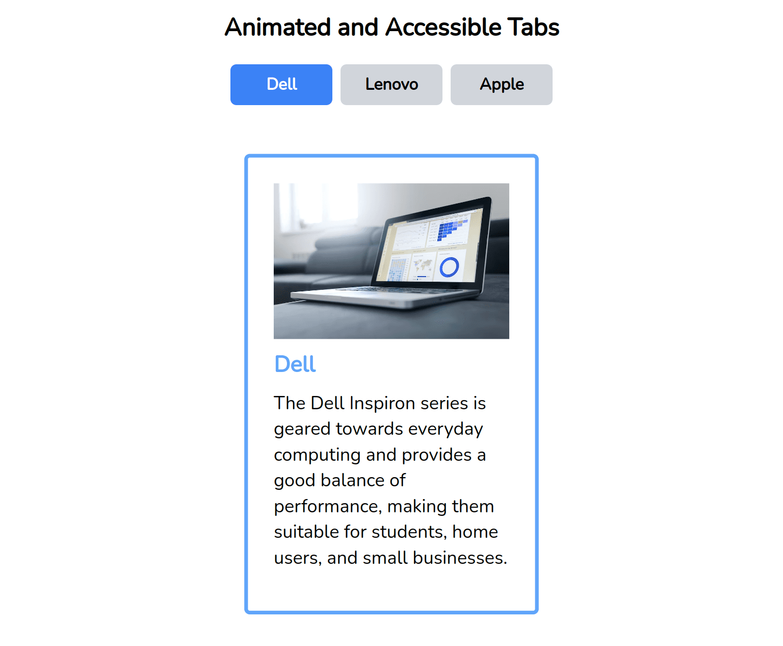 Animated Product Tabs Component - Tailwindtap