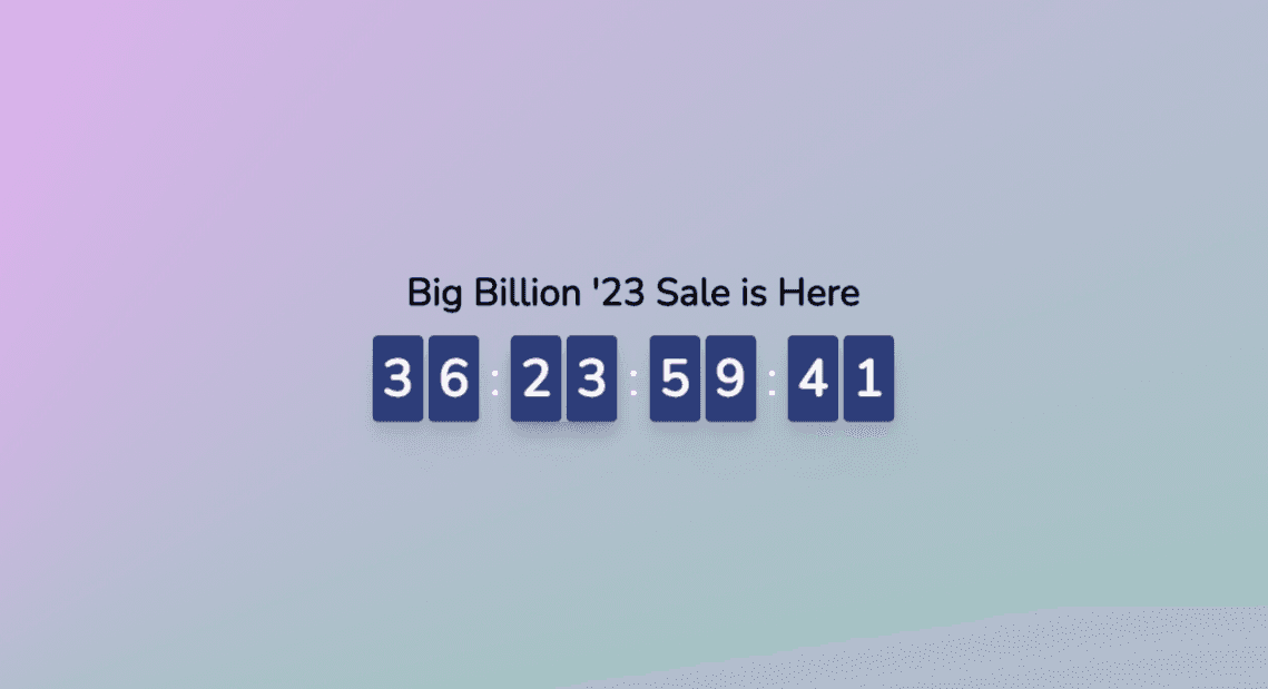 Big Billion Countdown Timer Component - Tailwindtap